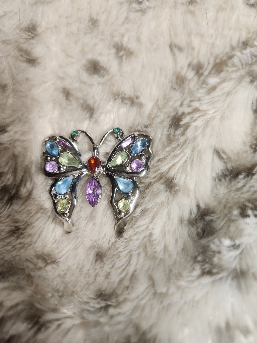 Multicolor Crystal Butterfly Brooch Pin - Women Accessories